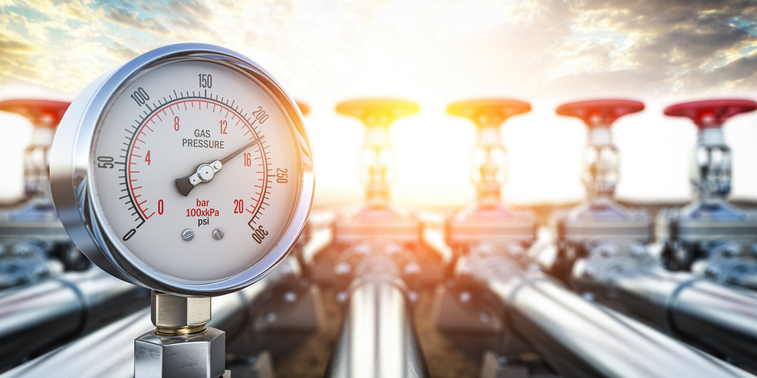 Gas pression gauge meters on gas pipeline. Gas extraction, produ Przetasowania na rynku gazu – błękitne paliwo dociera do Polski i UE z innych kierunków niż Rosja.